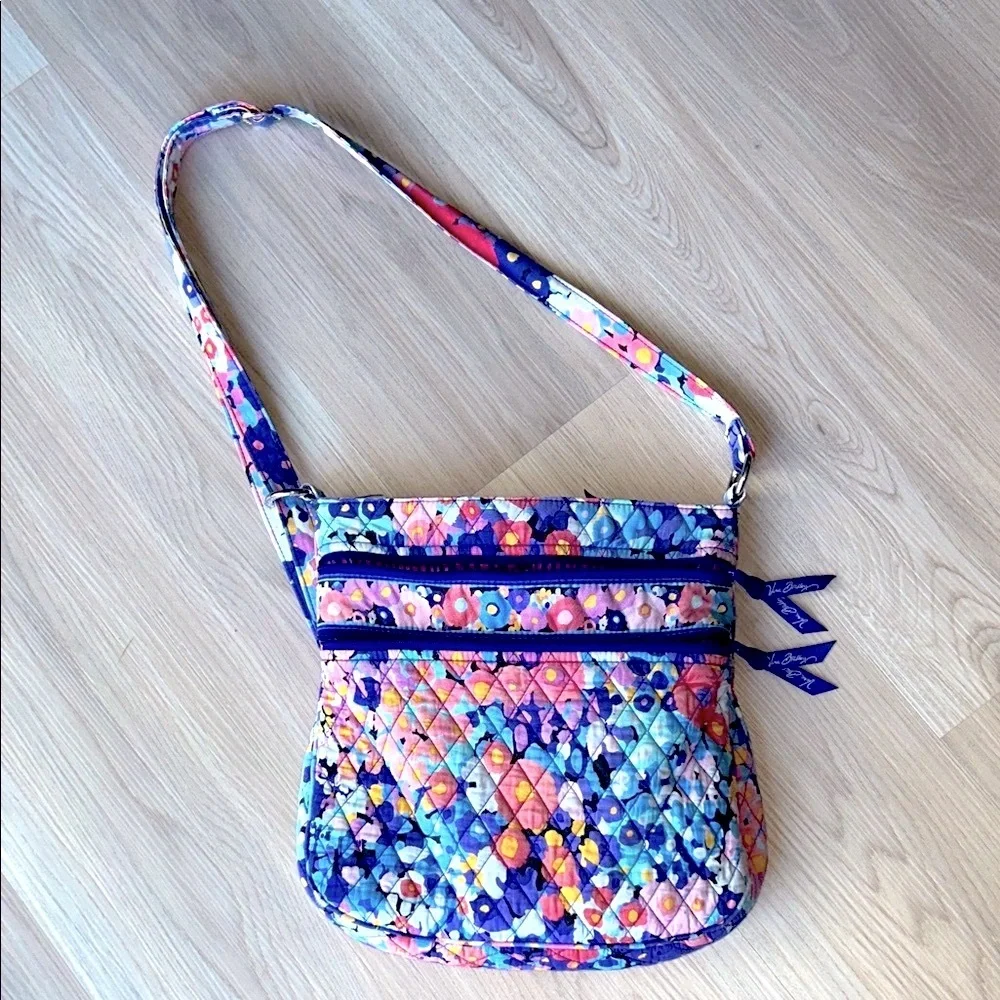 Vera Bradley Impressionista Crossbody Purple Quilted Shoulder Hipster Bag Purse